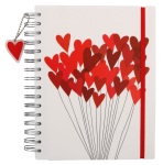 Paperchase Valentine's heart balloons A5 thick notebook